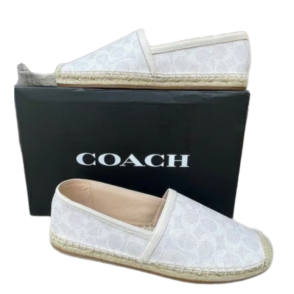 Coach Collins Coated Women's Cream Slip-on  Espadrilles Size 10 - Picture 1 of 10